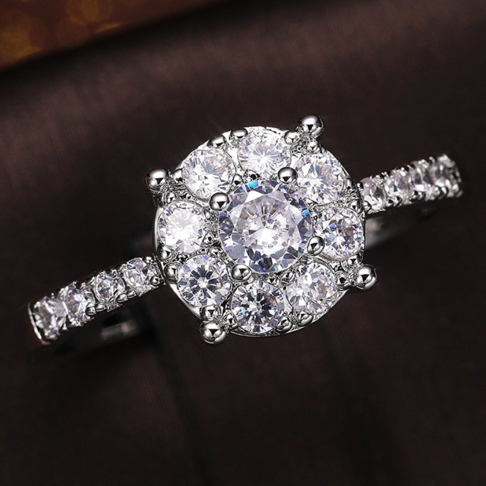 😍Dainty Engagement 925 Sterling Silver Plated Beautiful Ring for Women, L009